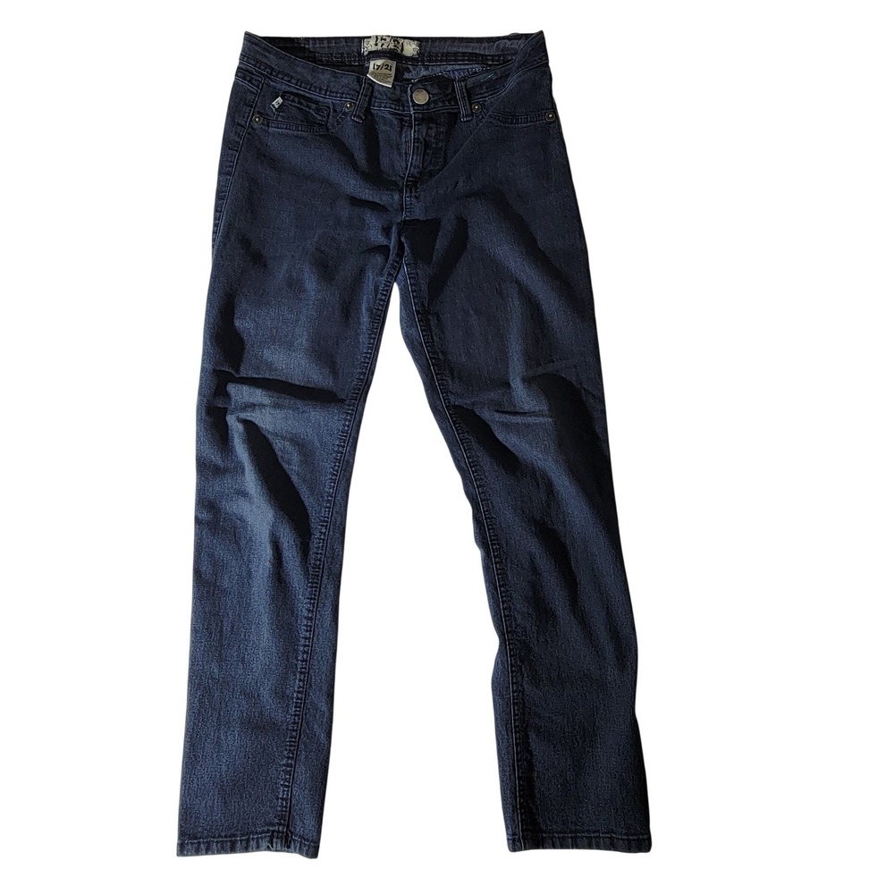17/21 Exclusive Denim Dark Wash Straight Leg Embroidered Stretch Jeans 10P